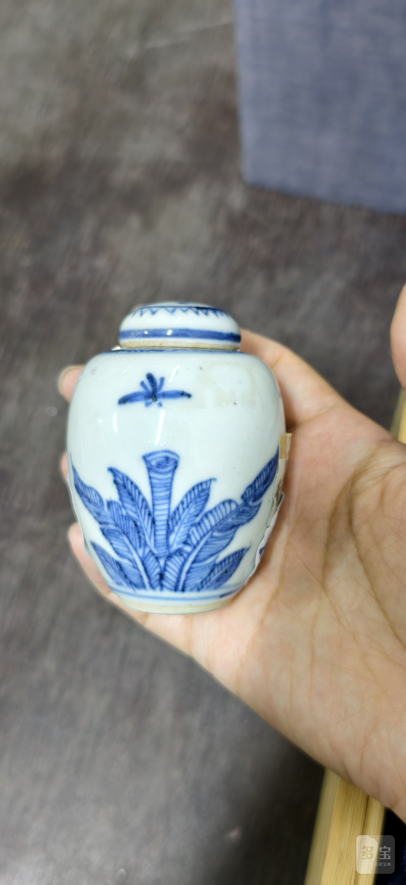 清 青花枯枝花鸟纹罐 - 图2